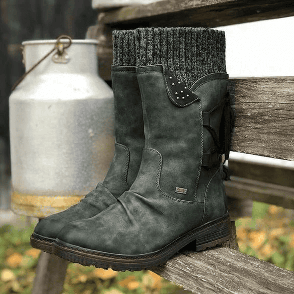 Ivyshape | Warm Winter Boots with Lace-Up for Women