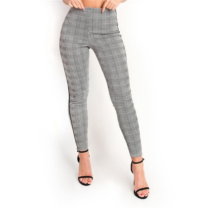 Ivyshape | Pants with Elastic Side Stripe