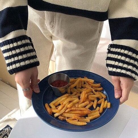 Striped Sweater With Buttoned Collar