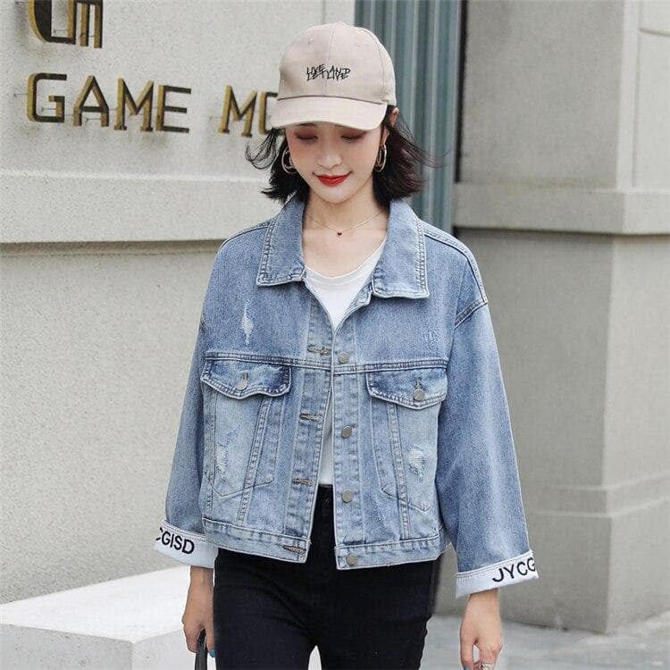 Denim Jacket with Lettering