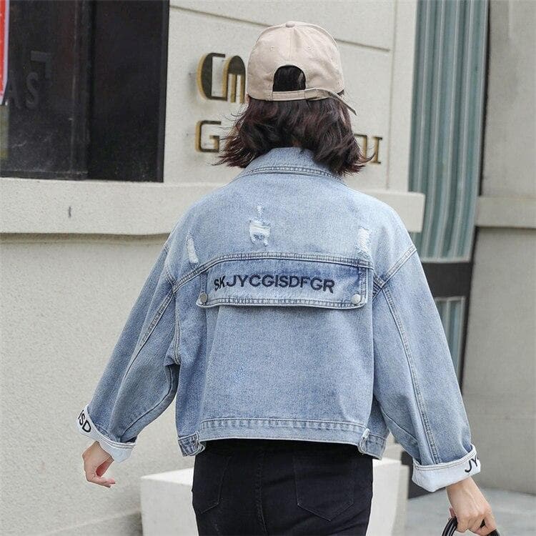 Denim Jacket with Lettering