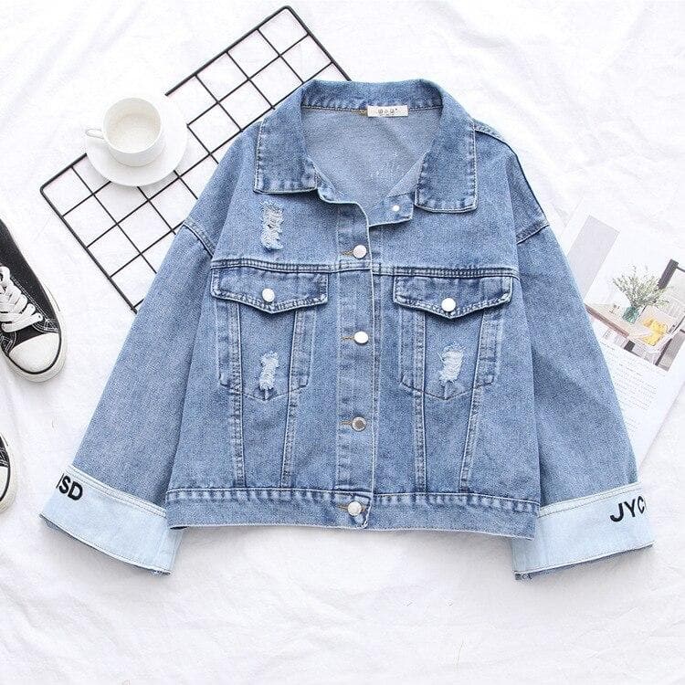 Denim Jacket with Lettering