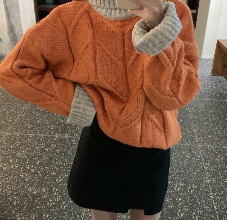 Thick Knit Turtleneck Sweater