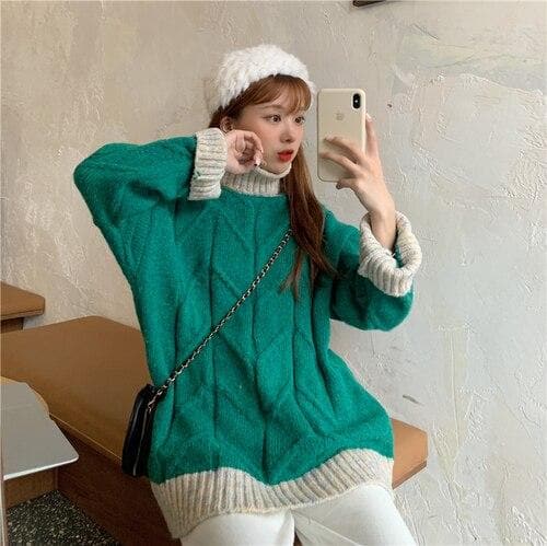 Thick Knit Turtleneck Sweater