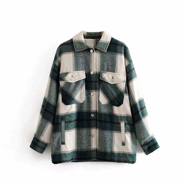 Loose-Fitting Flannel Shirt With Pockets