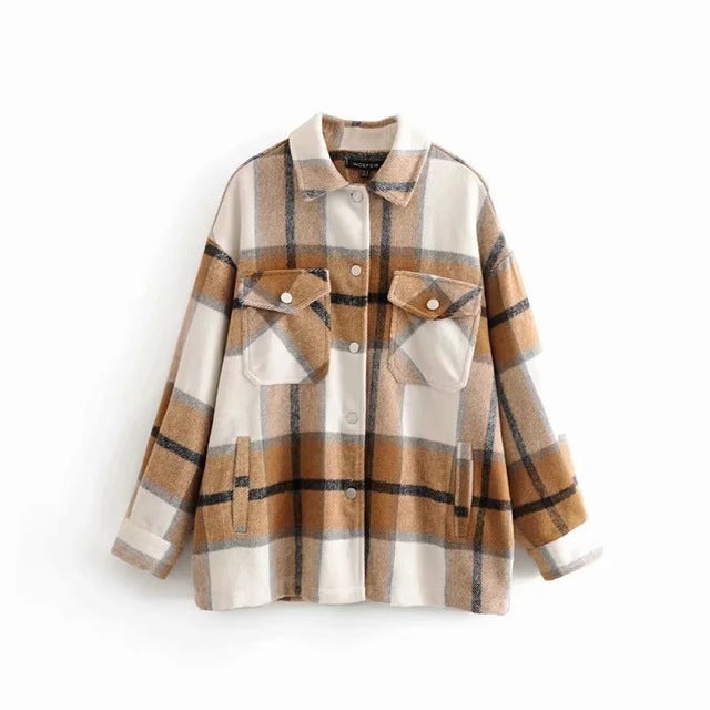 Loose-Fitting Flannel Shirt With Pockets