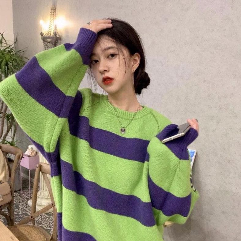 Knitted Sweatshirt With Stripes