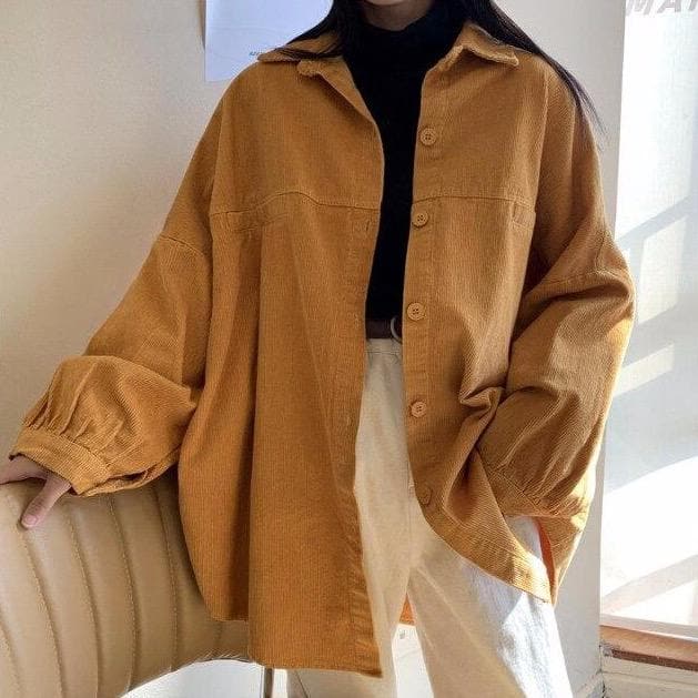 Corduroy Jacket/Shirt With Oversized Fit