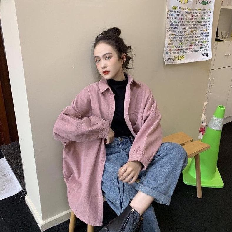 Corduroy Jacket/Shirt With Oversized Fit