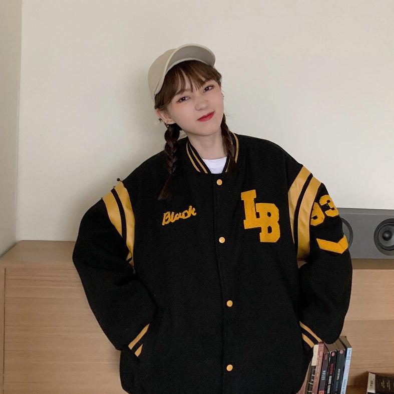 College Jacket With Embroidered Lettering