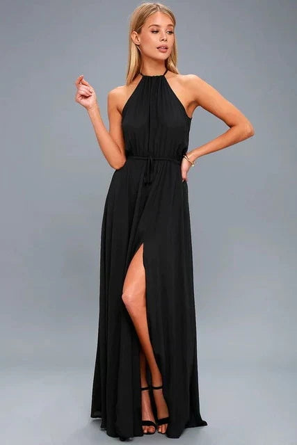 Ivyshape | Women's Elegant Long Halter Dress Formal