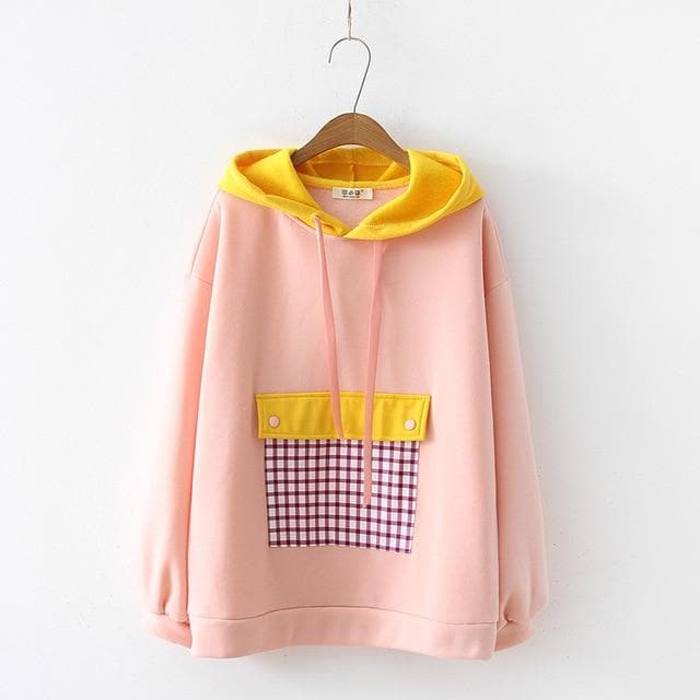 Patchwork Plaid Hoodie