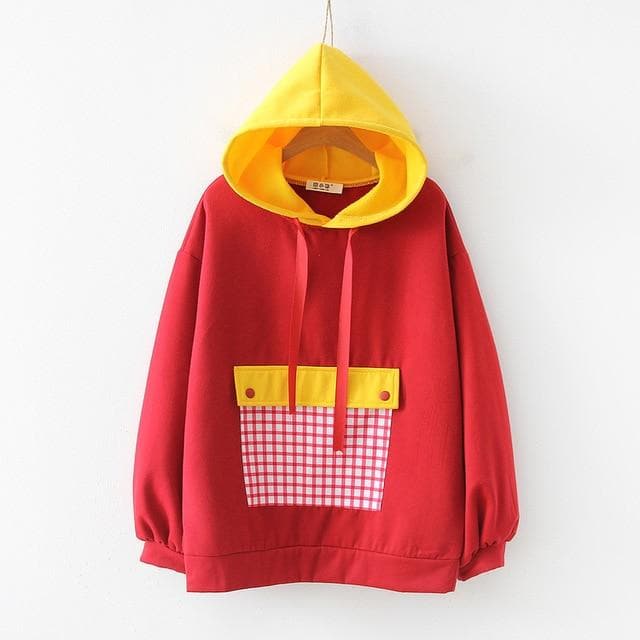 Patchwork Plaid Hoodie