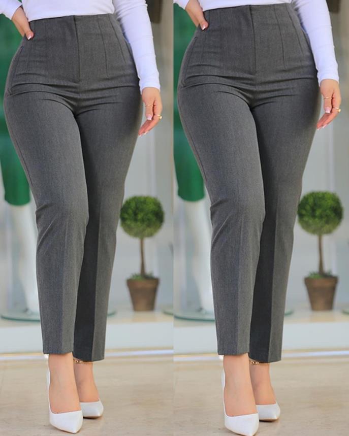 Ivyshape | High Waist Formal Pants Women