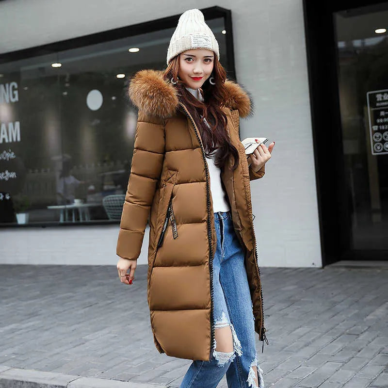 Ivyshape | Longer Coat With Fur Collar