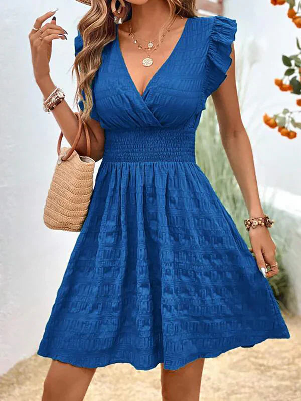 Dress - Elegant - Ruffled Sleeves - Ideal for Summer