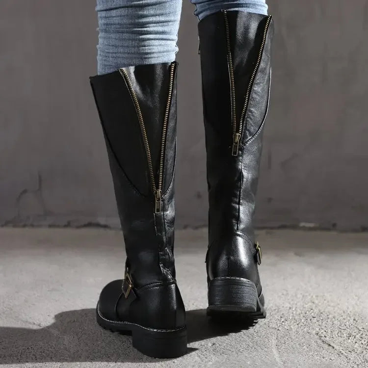 Ivyshape | Elegant Leather Boots Trendy Women's Boots for Every Occasion