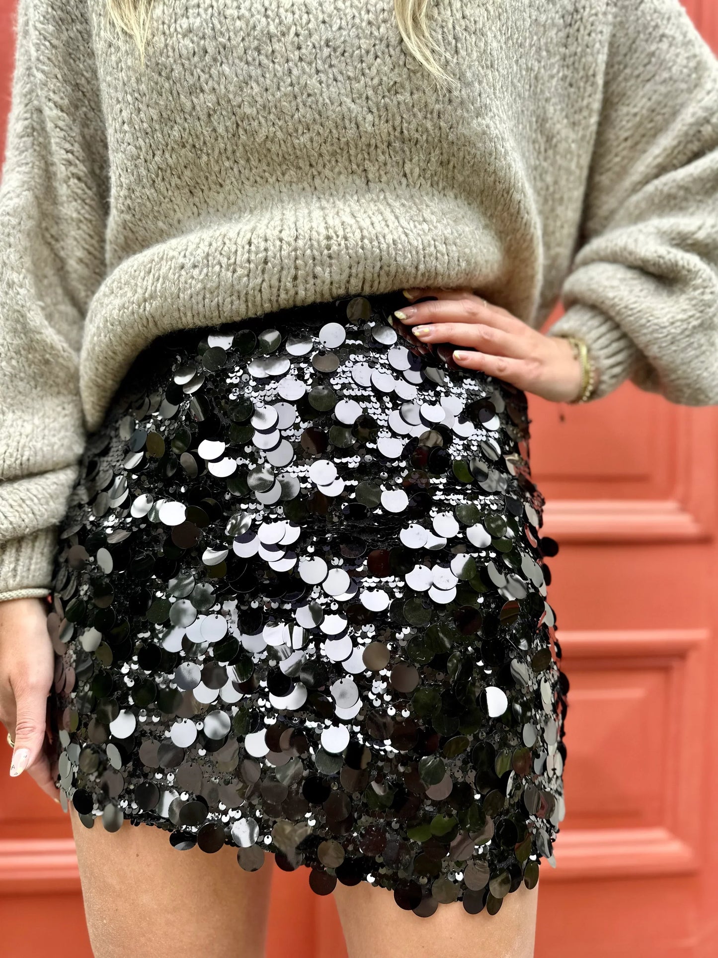 Ivyshape | Women's Big Sequins Skirt Mini