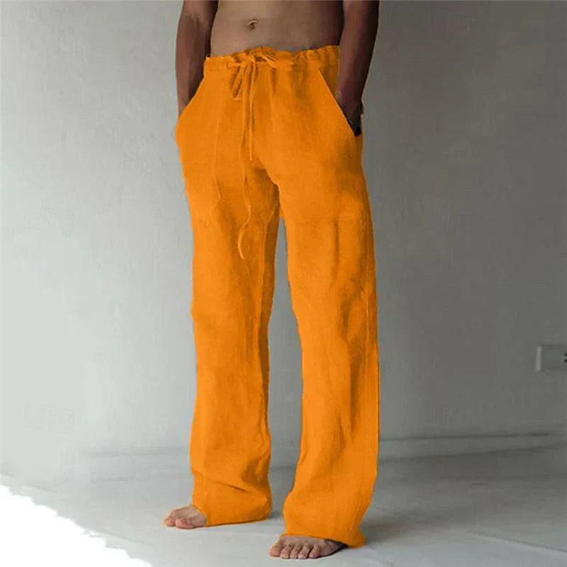 Ivyshape | Men's Baggy Linen Pants