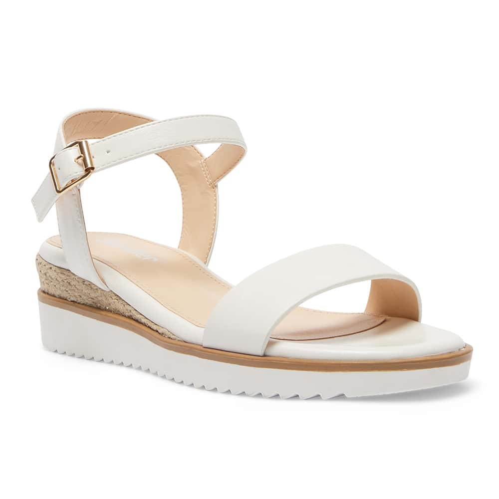 Ivyshape | Verona Wedge In White Smooth Sandal