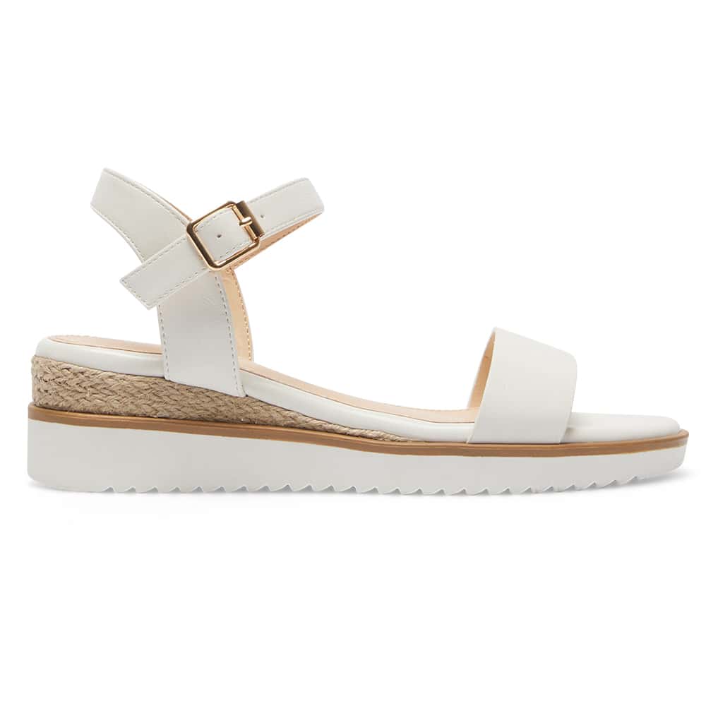 Ivyshape | Verona Wedge In White Smooth Sandal