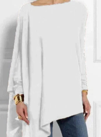 Ivyshape | Elegant Poncho with Asymmetric Cut