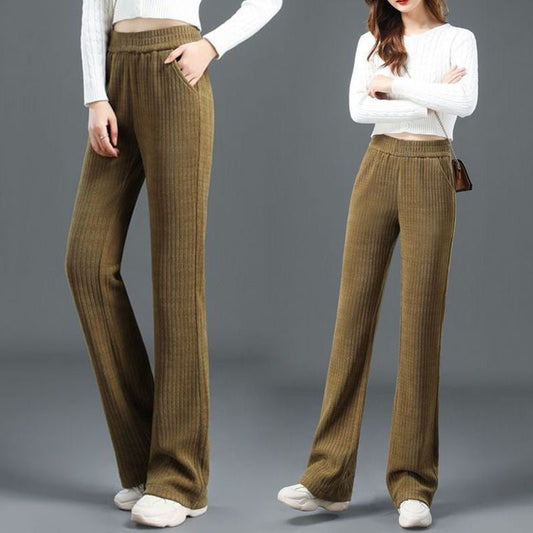 Ivyshape | Warm Trousers with Elastic Waist