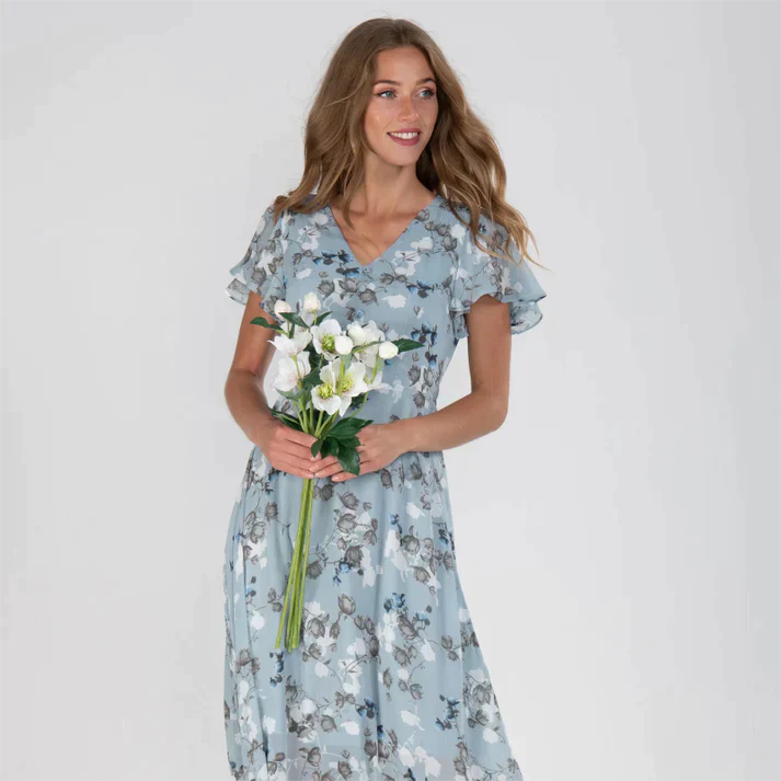 Summer Elegant Long Dress with Flowers | Ideal for Summer