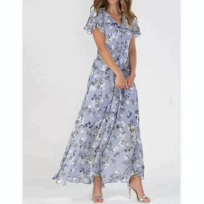 Summer Elegant Long Dress with Flowers | Ideal for Summer