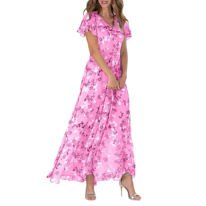 Summer Elegant Long Dress with Flowers | Ideal for Summer