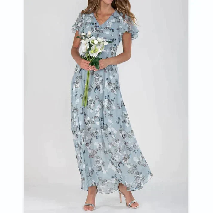 Summer Elegant Long Dress with Flowers | Ideal for Summer