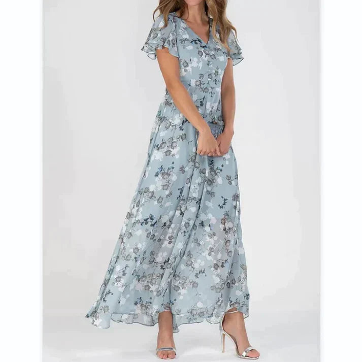 Summer Elegant Long Dress with Flowers | Ideal for Summer