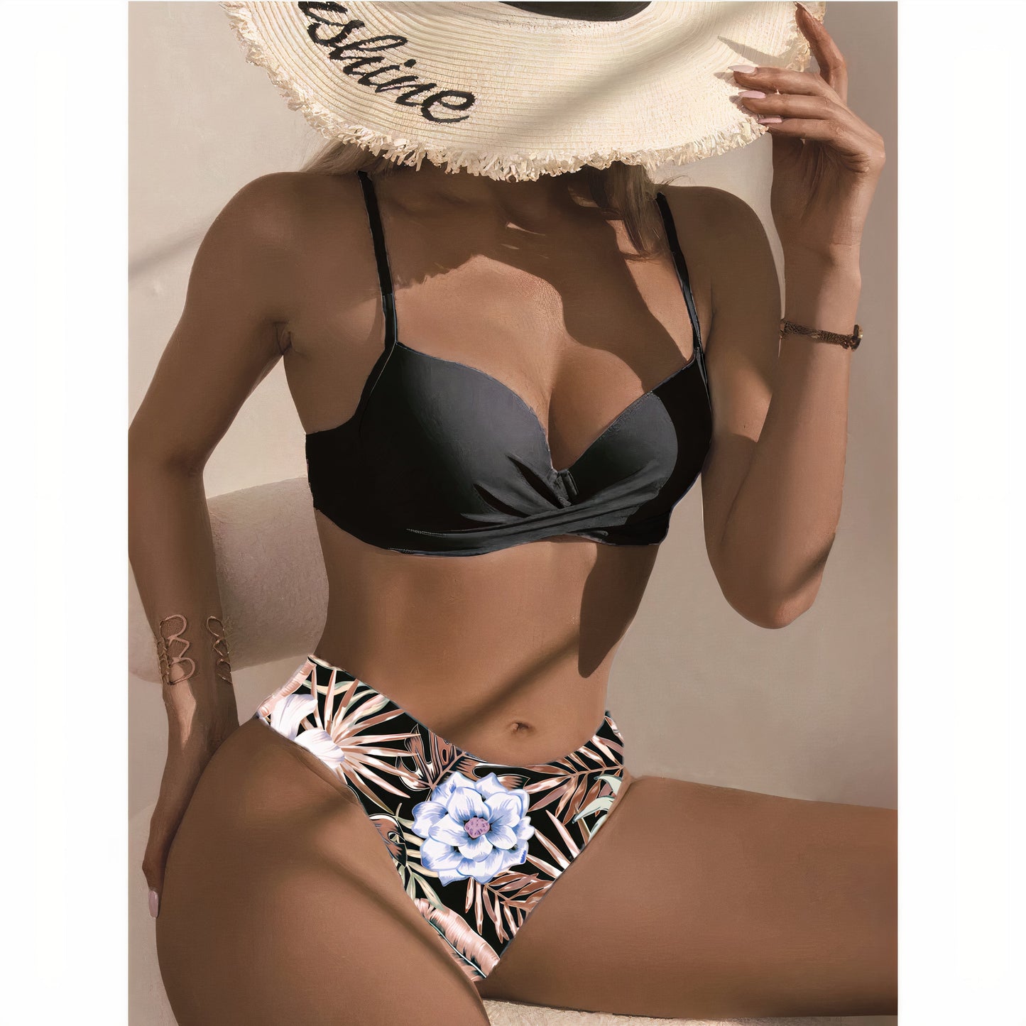Ivyshape | Bikini-Set with Floral Pattern (Bestseller)