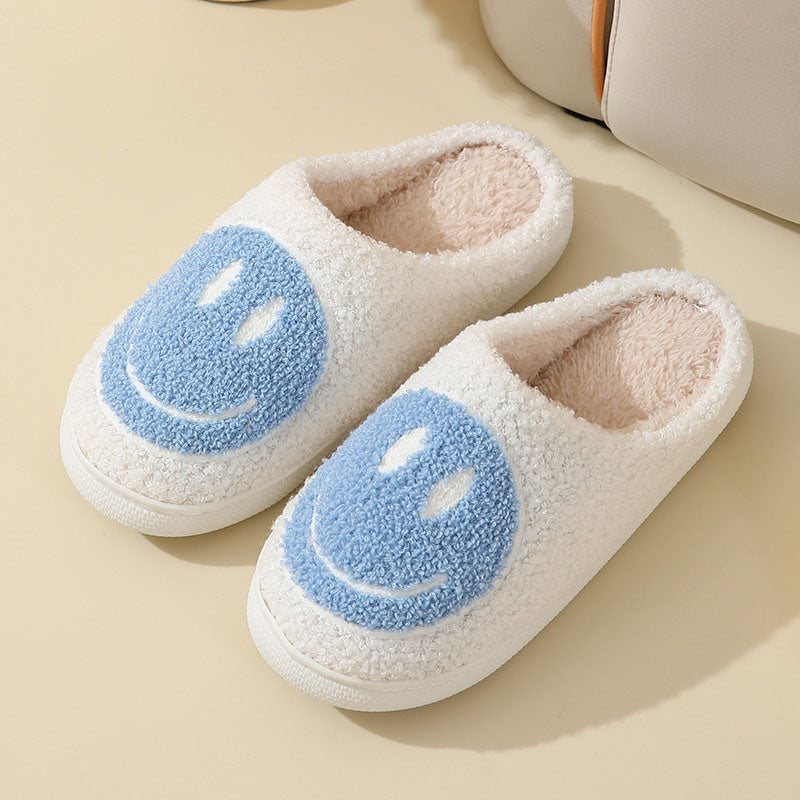 Ivyshape | Large Smiley Pattern Fur Slippers