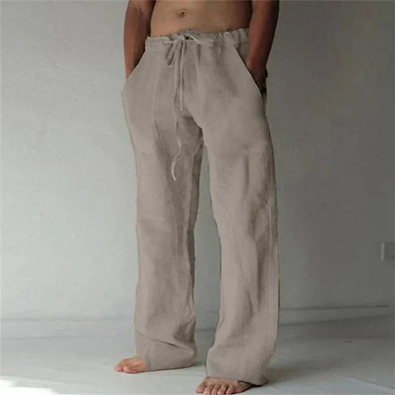 Ivyshape | Men's Baggy Linen Pants