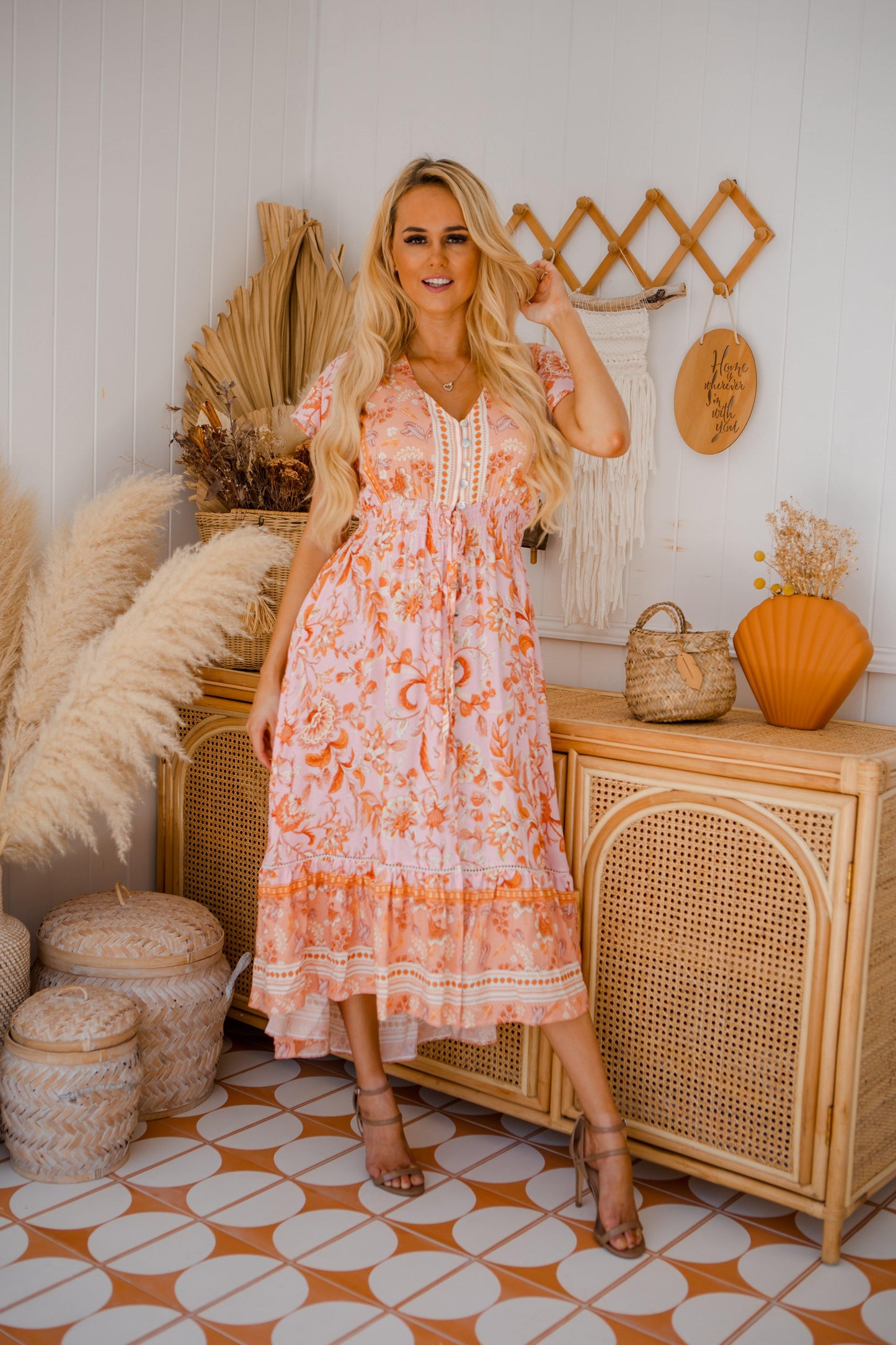 Analia Dress - Peach