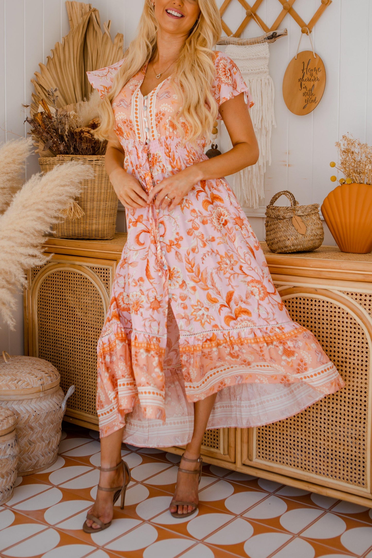 Analia Dress - Peach