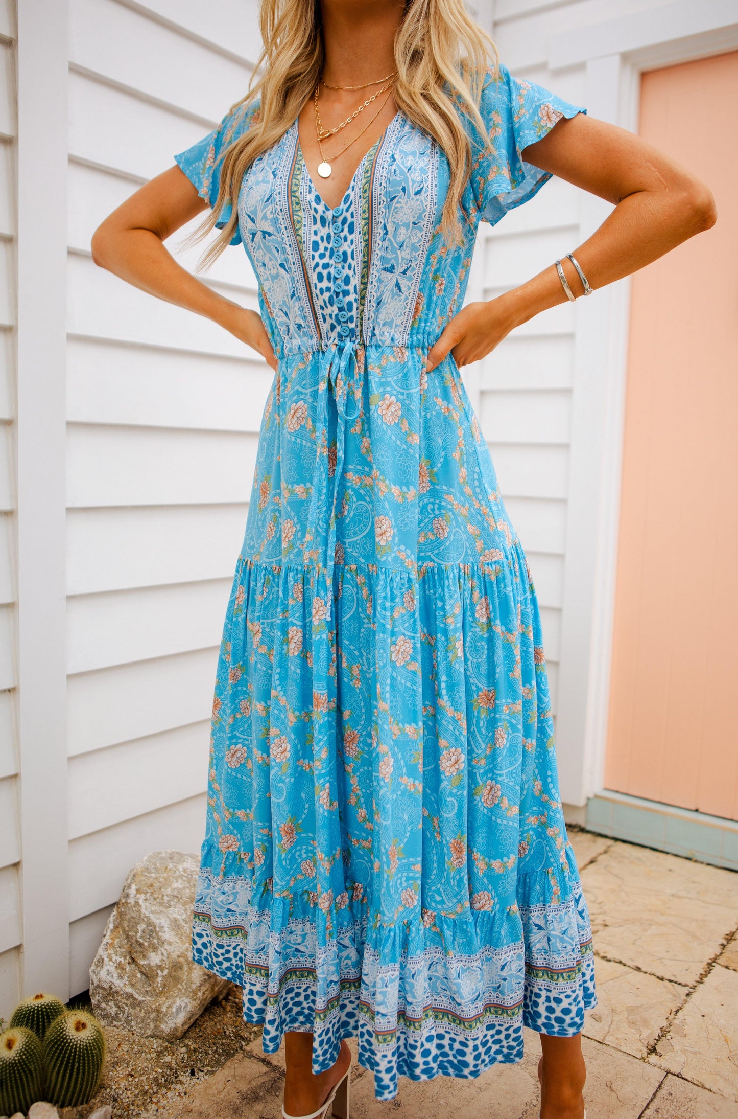 Cora Maxi Dress - Chicago Blue