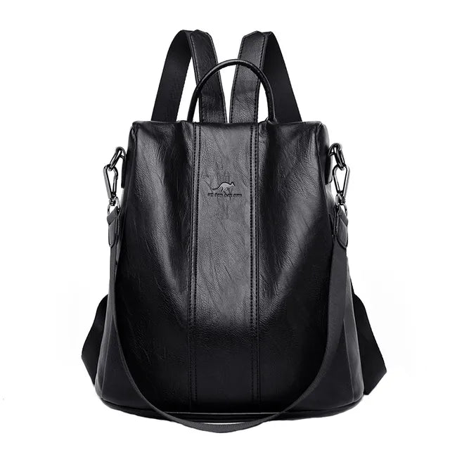 Ivyshape | Women's Leather Backpack with Thick and Durable PU Leather, Soft Carrying Straps, Multiple Zipper Pockets
