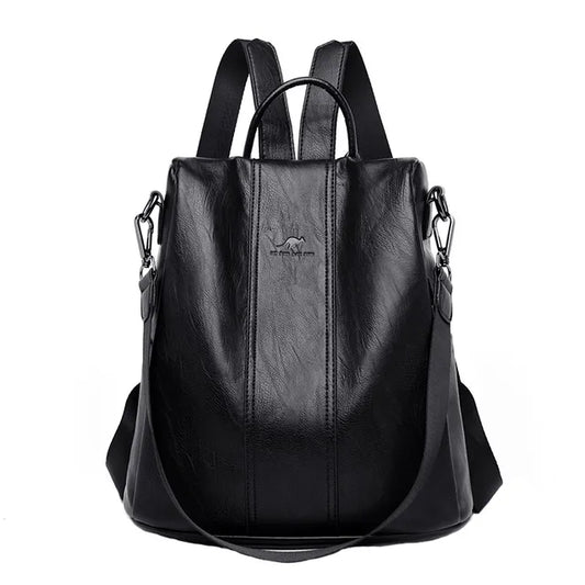 Ivyshape | Women's Leather Backpack with Thick and Durable PU Leather, Soft Carrying Straps, Multiple Zipper Pockets