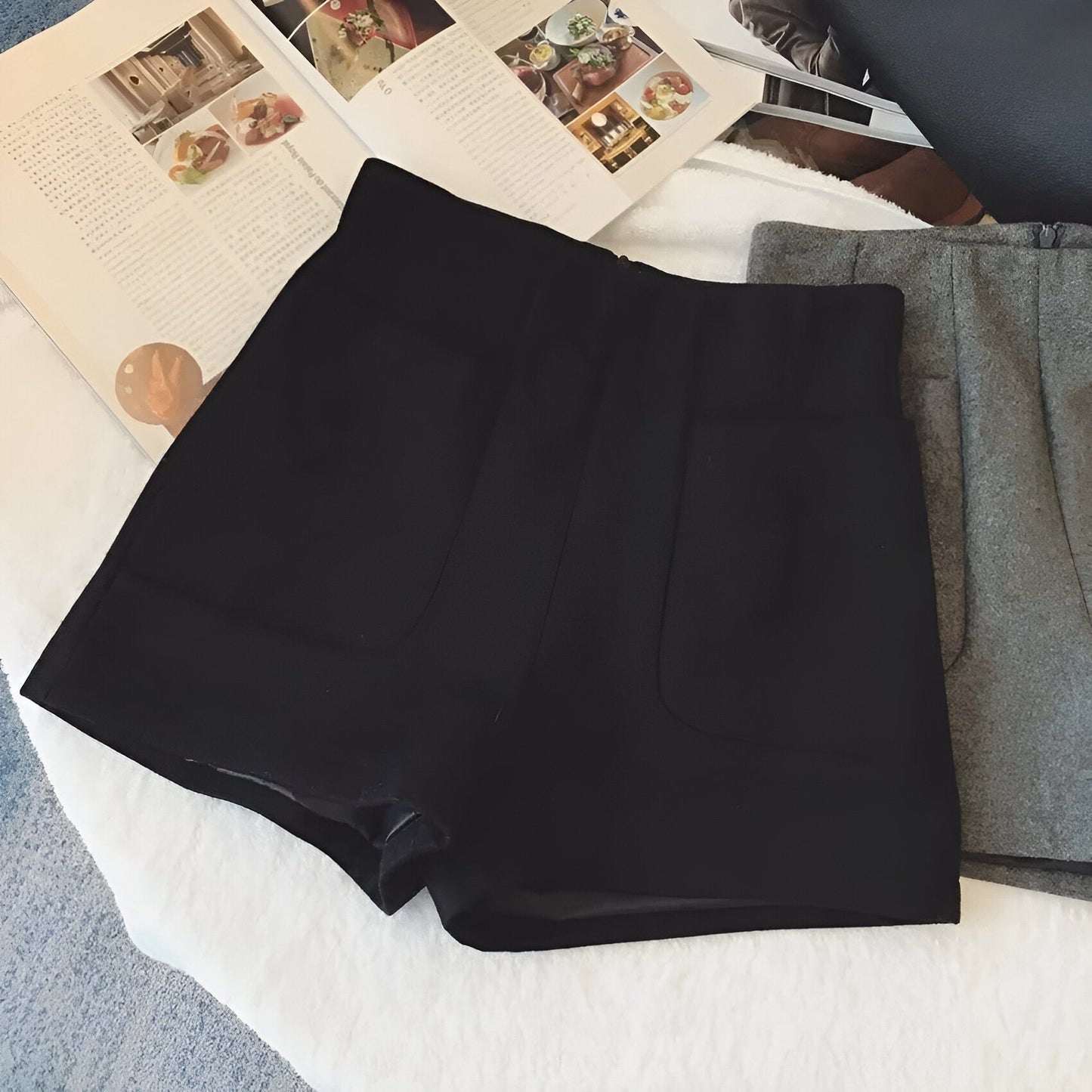 Ivyshape | Woolen Shorts with Chic Style