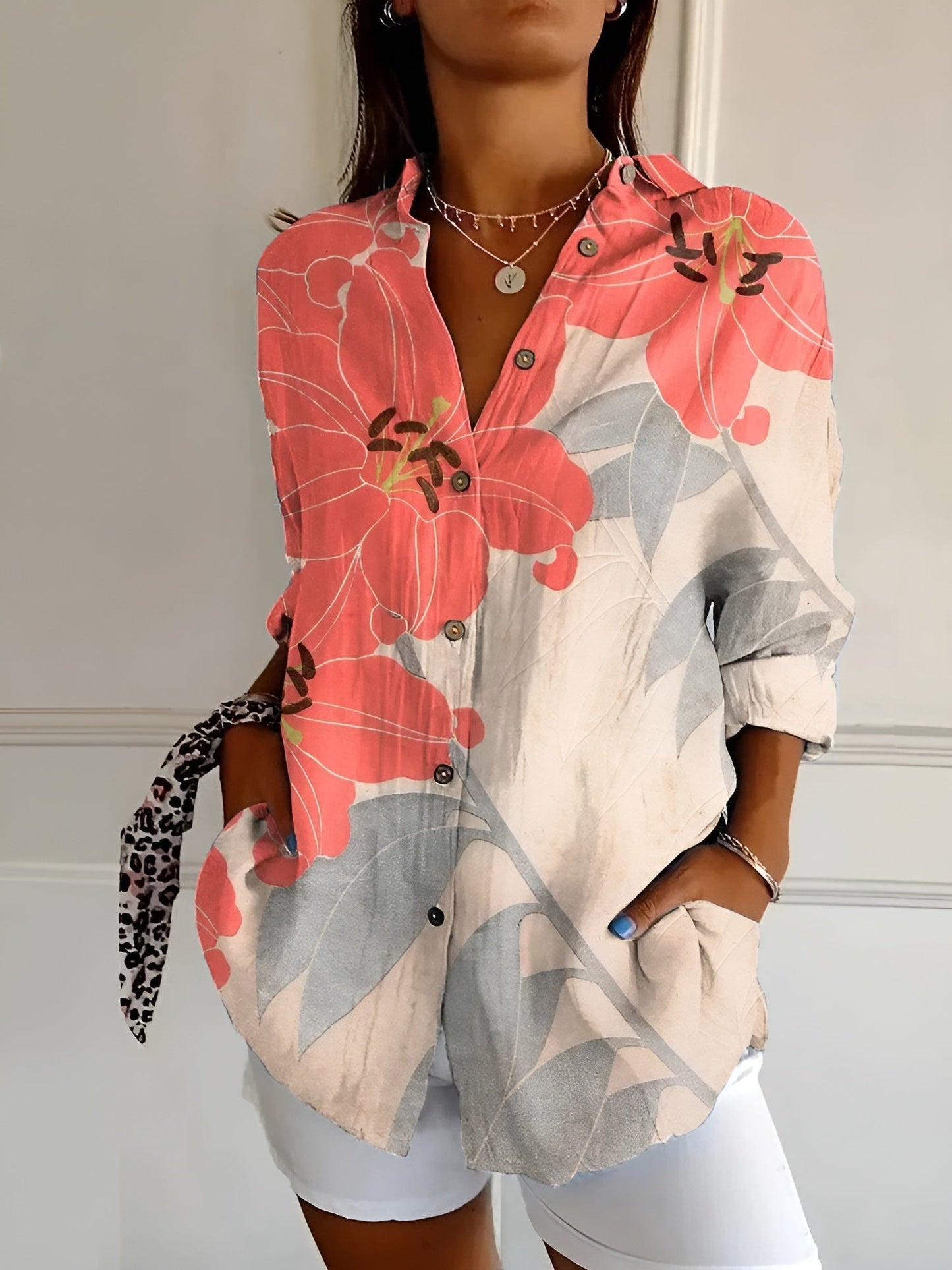 Ivyshape | Women's Printed Blouse