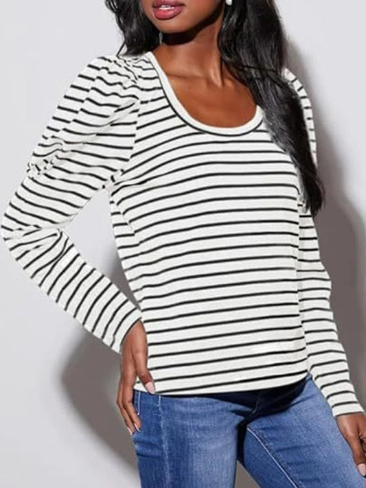 Ivyshape | Women's blouse with stripes