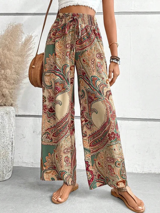 Ivyshape | Pants with Digital Print and High Waist