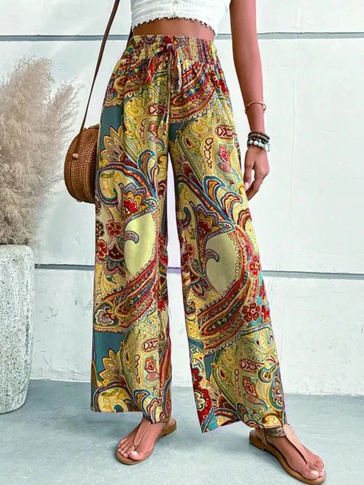 Ivyshape | Pants with Digital Print and High Waist