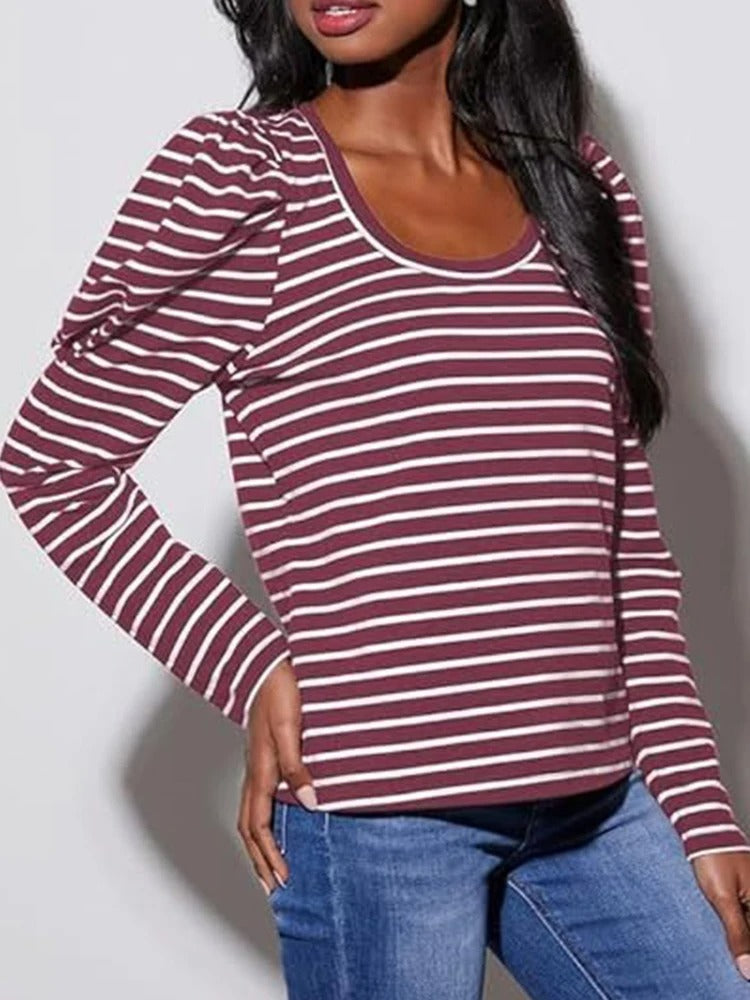 Ivyshape | Women's blouse with stripes