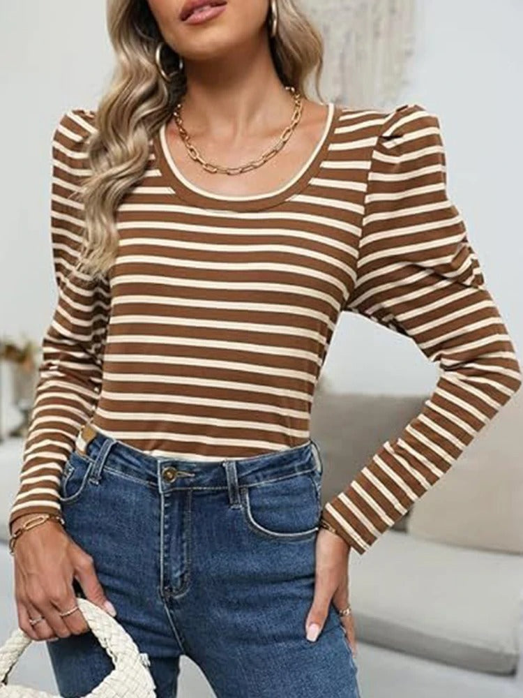 Ivyshape | Women's blouse with stripes