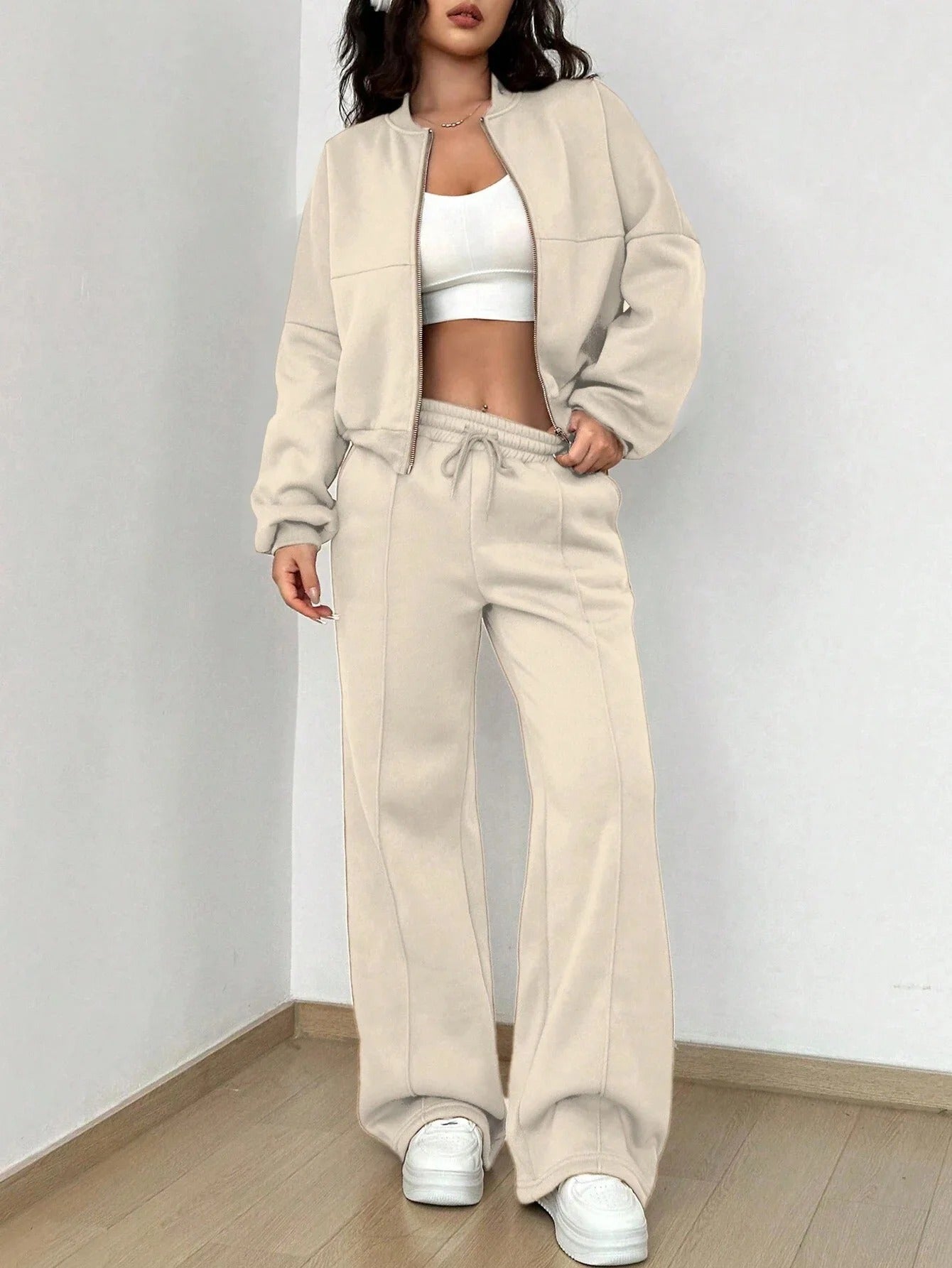 Ivyshape | Women's Bomber Jacket and Pants Set