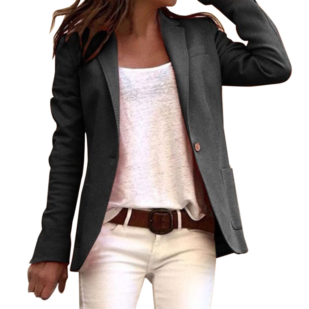 Ivyshape | Revers button, Slim, Long-sleeved, Blazer