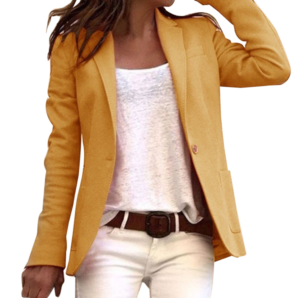 Ivyshape | Jareth Women's Blazer with Reversible Button and Slim Fit for Long Sleeves